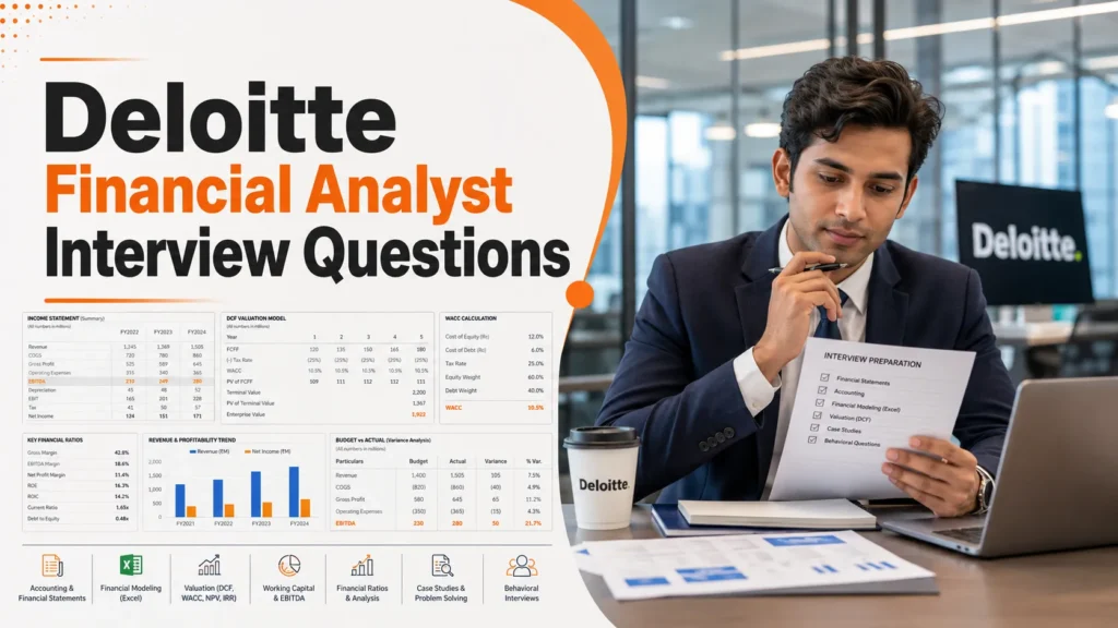Deloitte Financial Analyst interview questions with finance, Excel, and valuation preparation