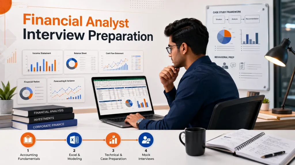 Financial analyst interview preparation with finance modeling, Excel, forecasting, and interview planning