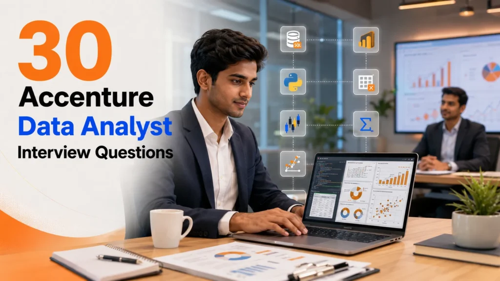 Top 30 Accenture Data Analyst interview questions on SQL, Power BI, Python and statistics