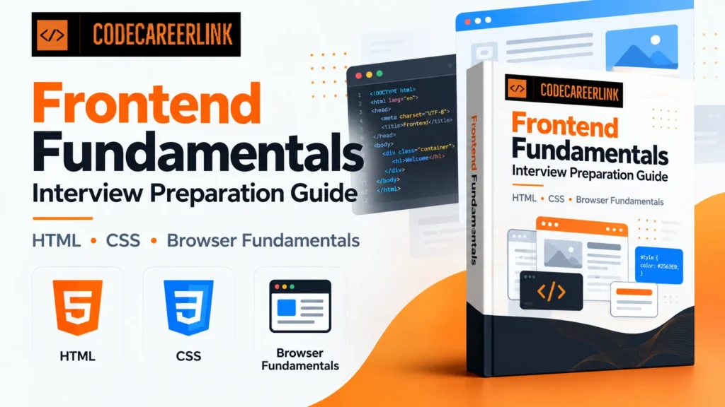 Frontend Fundamentals Interview Preparation Guide covering HTML, CSS and browser fundamentals by CodeCareerLink
