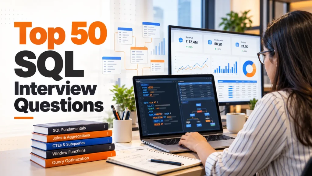 Top 50 SQL interview questions for Data Analysts with queries, joins and window functions